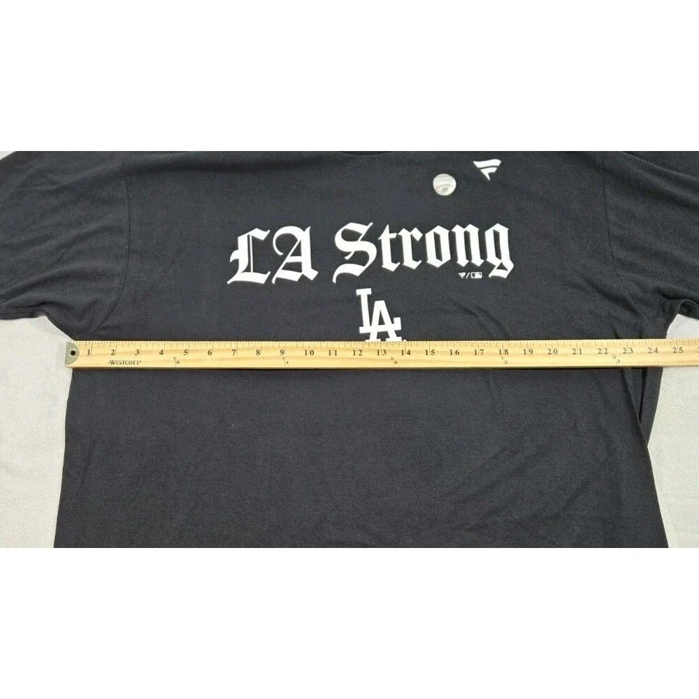 Mens MLB Los Angeles Dodgers Short Sleeve T Shirt Black XL LA Strong - Picture 6 of 7